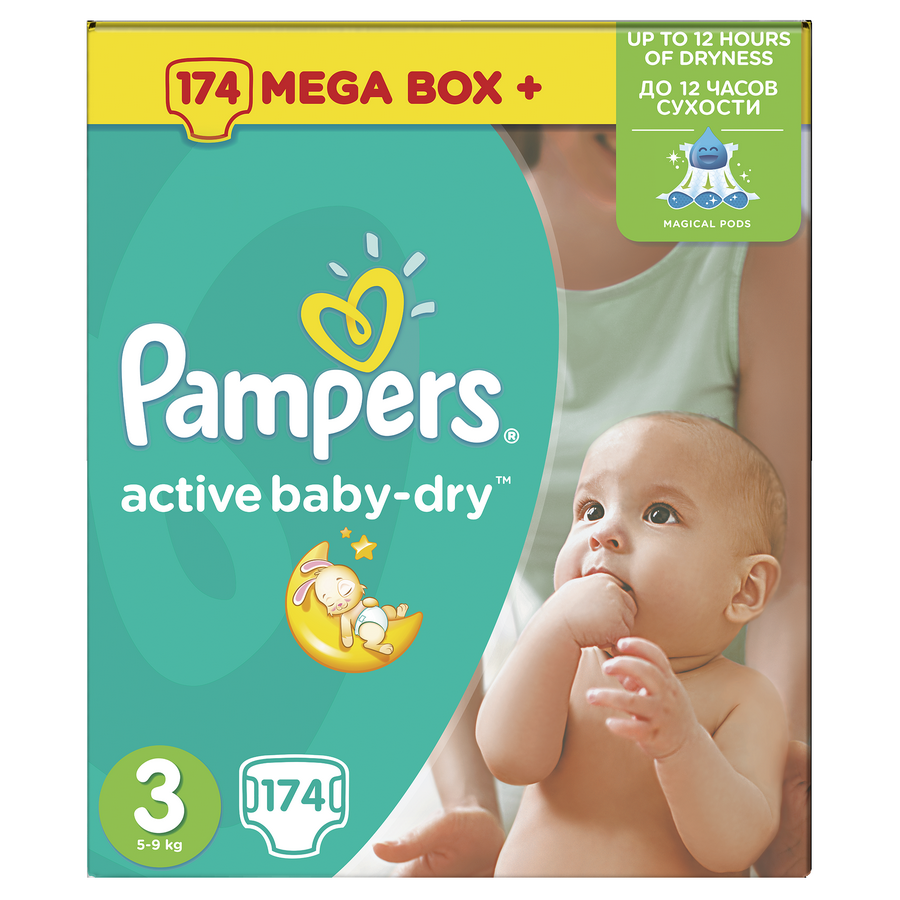 pampers active baby-dry 3 midi 74szt