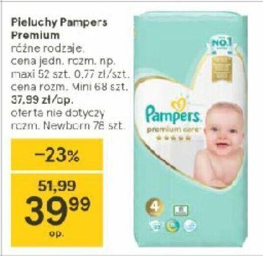 pampers pieluszki premium care 4 maxi 104 szt