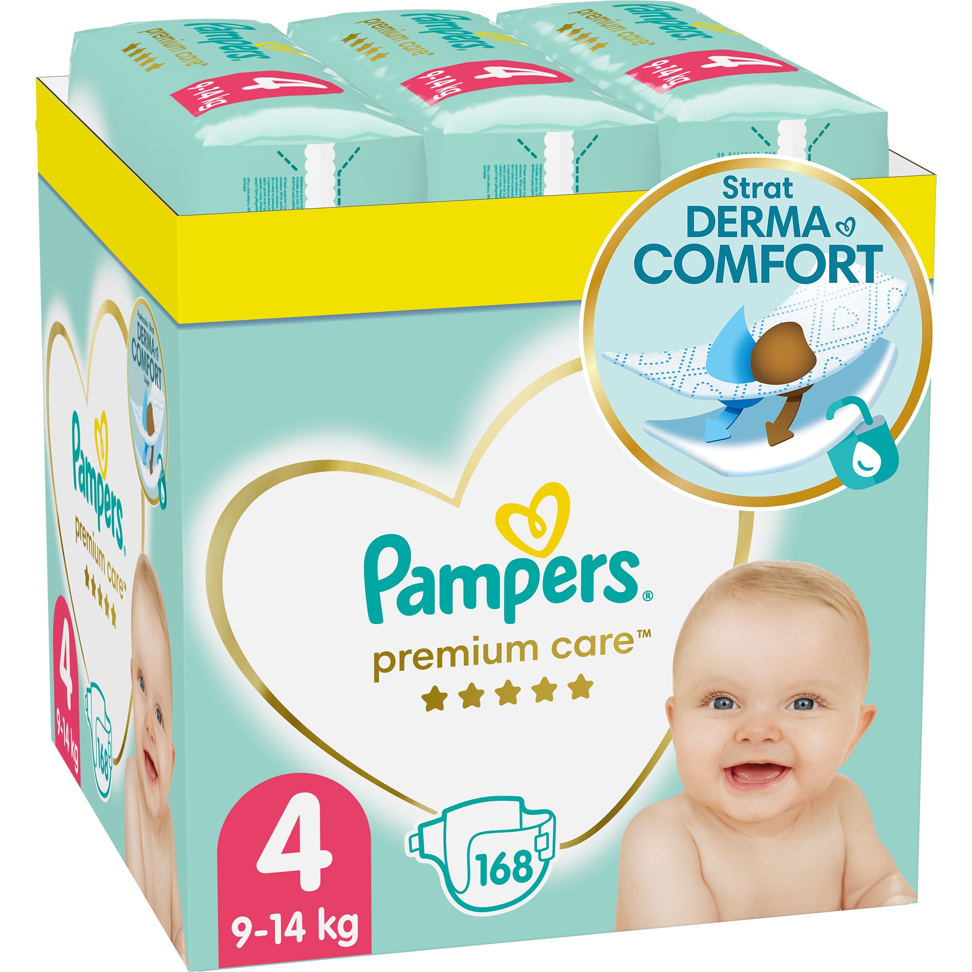 pampers premium 2 mini białe i zielone