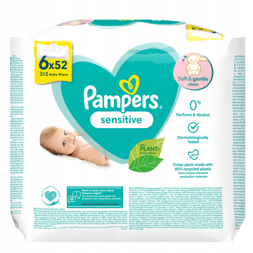 chusteczki nawilżające pampers w pudełku