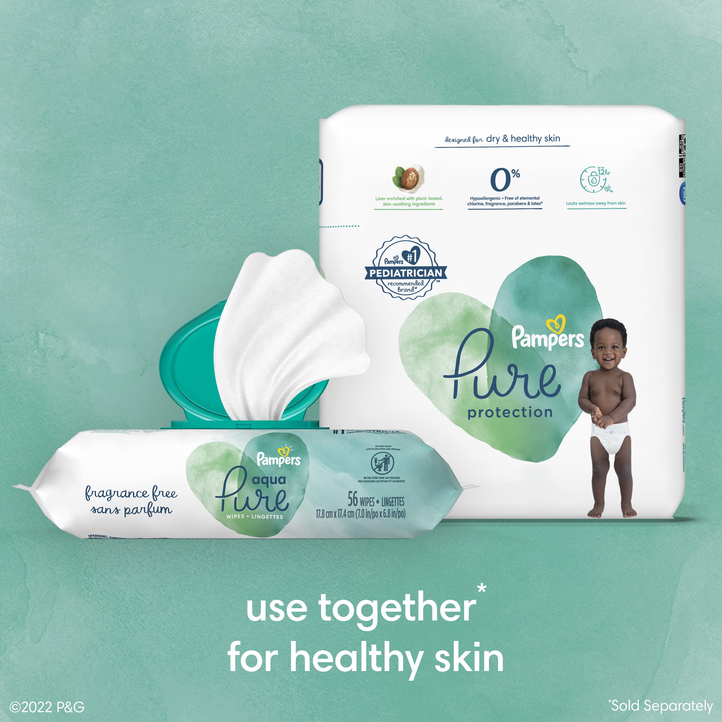 pampers aqua pure or water wipes