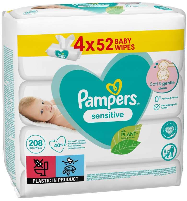 pampers sensitive chusteczki dla niemowląt 1x56 sztuk